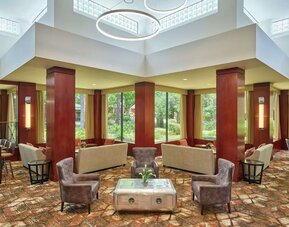 Lobby seating at DoubleTree By Hilton Houston Intercontinental Airport.