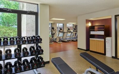 Fitness center at DoubleTree By Hilton Houston Intercontinental Airport.