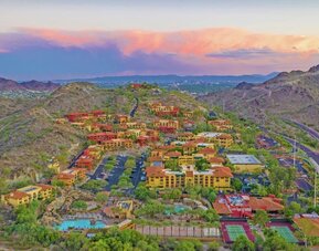 Hotel exterior at Hilton Phoenix Tapatio Cliffs Resort.