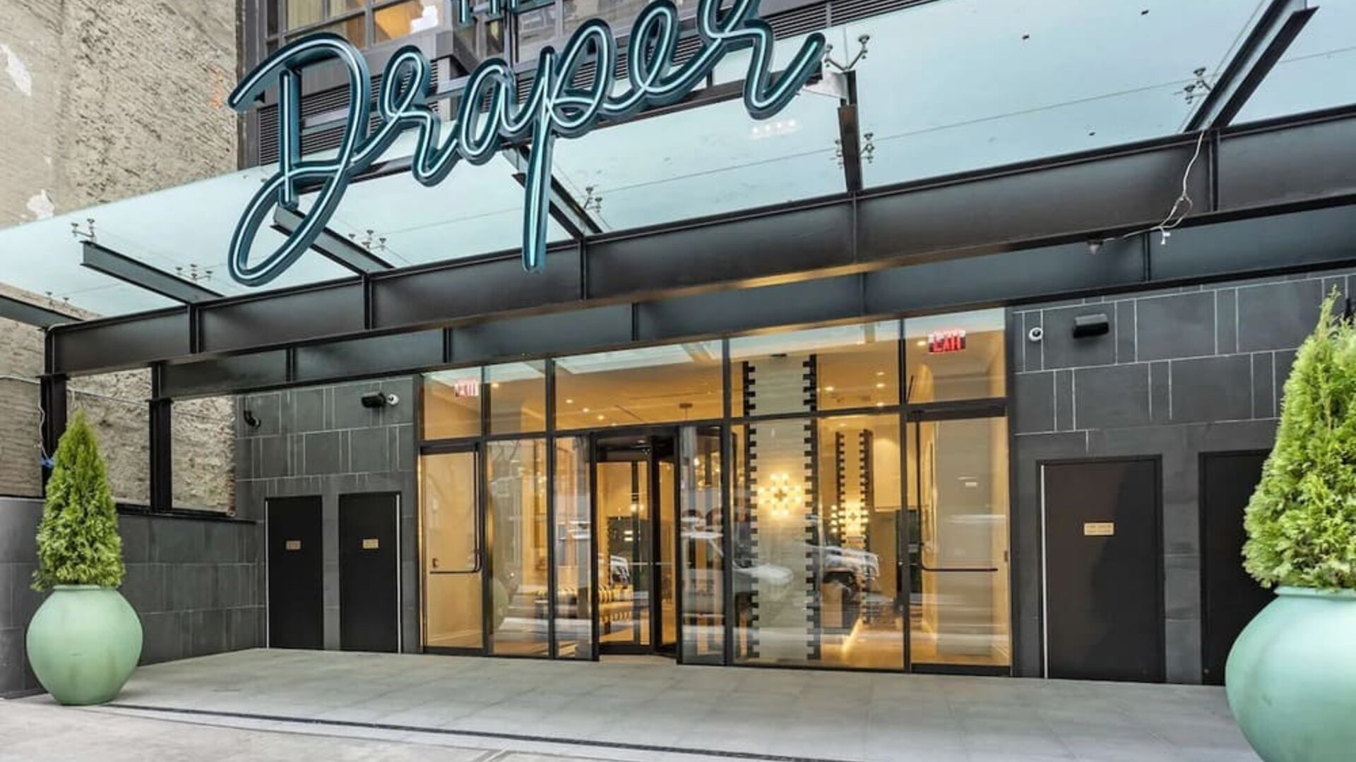 Hotel entrance at The Draper New York.