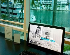 Business center at GALLERYone - A DoubleTree Suites By Hilton Hotel.