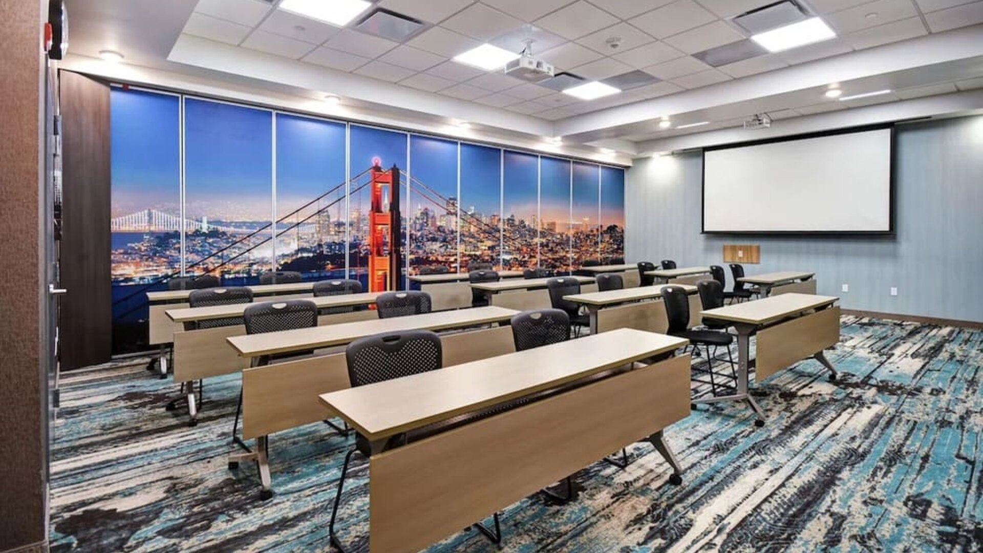 Meeting room at Home2 Suites By Hilton San Francisco Airport North.