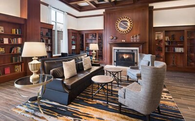 Lobby lounge at The Inn At Penn, A Hilton Hotel.