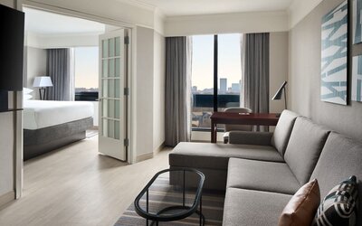 Day use room at Washington Dulles Marriott Suites.