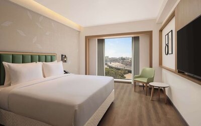 Day use room at Hilton Garden Inn Surat City Centre.