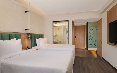 Day use room at Hilton Garden Inn Surat City Centre.