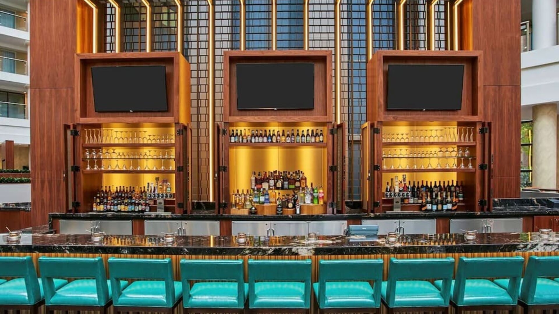 Hotel bar at Embassy Suites By Hilton Washington DC Georgetown.