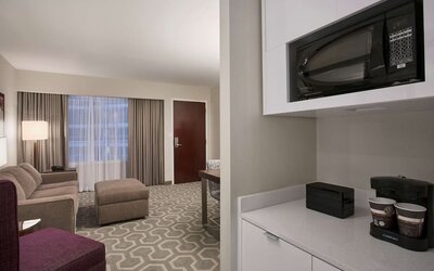 Day use room at Embassy Suites By Hilton Washington DC Georgetown.