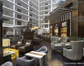 Lounge and coworking space at Embassy Suites By Hilton Washington DC Georgetown.