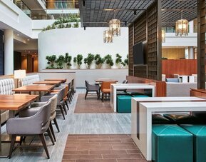 Lounge and coworking space at Embassy Suites By Hilton Washington DC Georgetown.