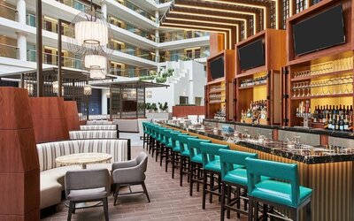 Hotel bar at Embassy Suites By Hilton Washington DC Georgetown.