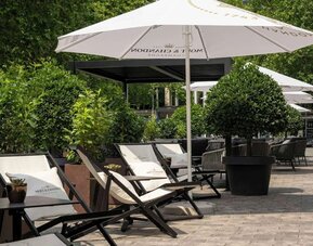 Outdoor terrace at DoubleTree By Hilton Berlin Ku'damm.
