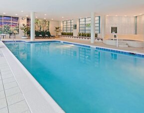 Indoor pool at Embassy Suites By Hilton Parsippany.