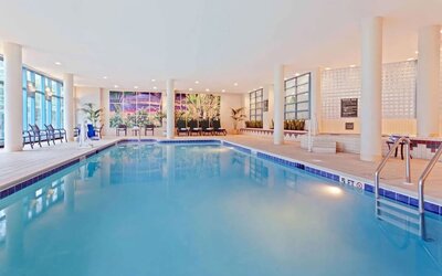 Indoor pool at Embassy Suites By Hilton Parsippany.
