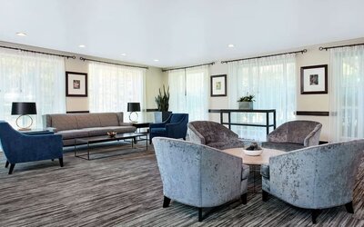 Coworking space at Embassy Suites By Hilton Parsippany.