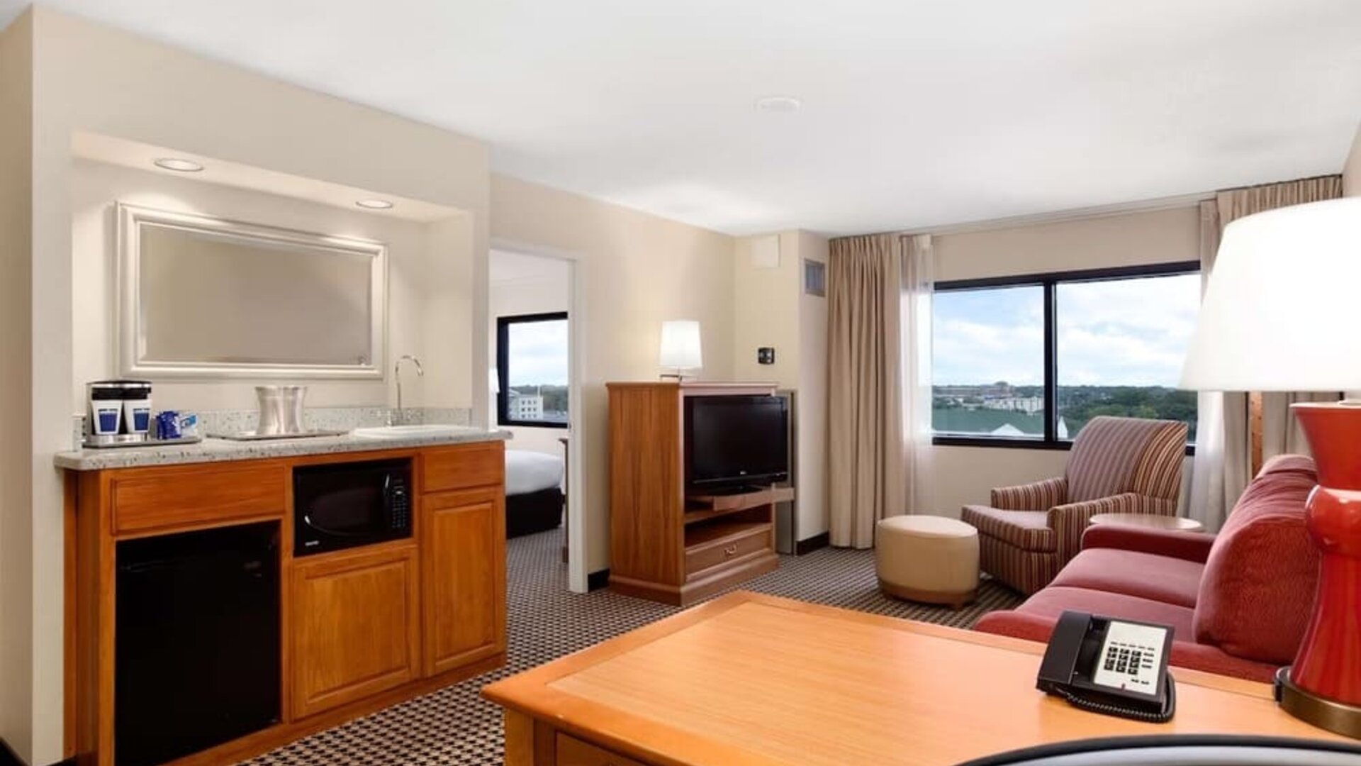 Day use room at Hilton Chicago/Oak Brook Suites.