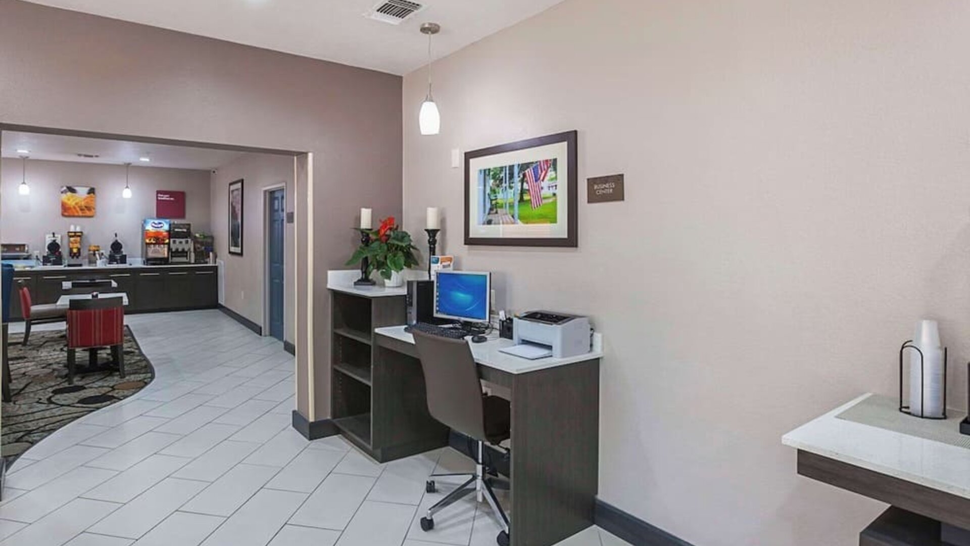 Business center at Comfort Suites Lewisville.