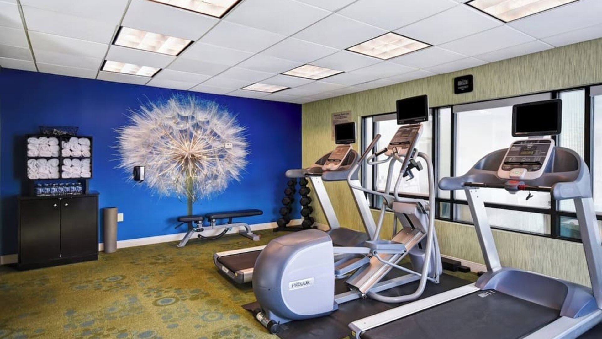 Gym at SpringHill Suites Baltimore BWI Airport.