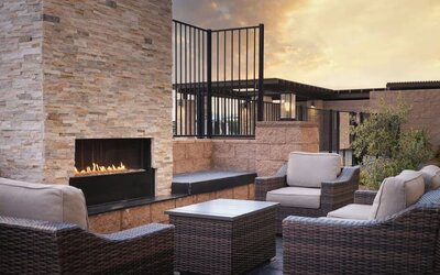 Fire place at SpringHill Suites By Marriott Milpitas.