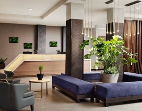 Lobby and lounge at SpringHill Suites By Marriott Milpitas.