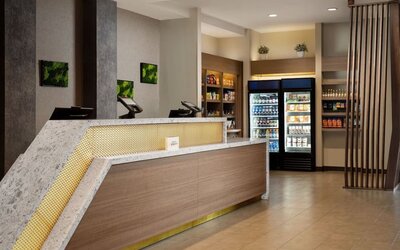 Reception desk at SpringHill Suites By Marriott Milpitas.