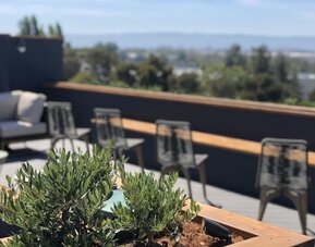 Rooftop terrace at Holiday Inn Hotel & Suites Silicon Valley - Milpitas.