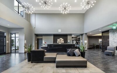 Lobby and lounge at Holiday Inn Hotel & Suites Silicon Valley - Milpitas.
