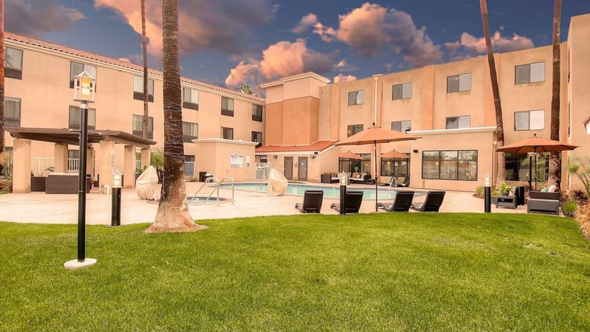 Outdoor pool at Holiday Inn Express Hotel & Suites Carlsbad Beach.