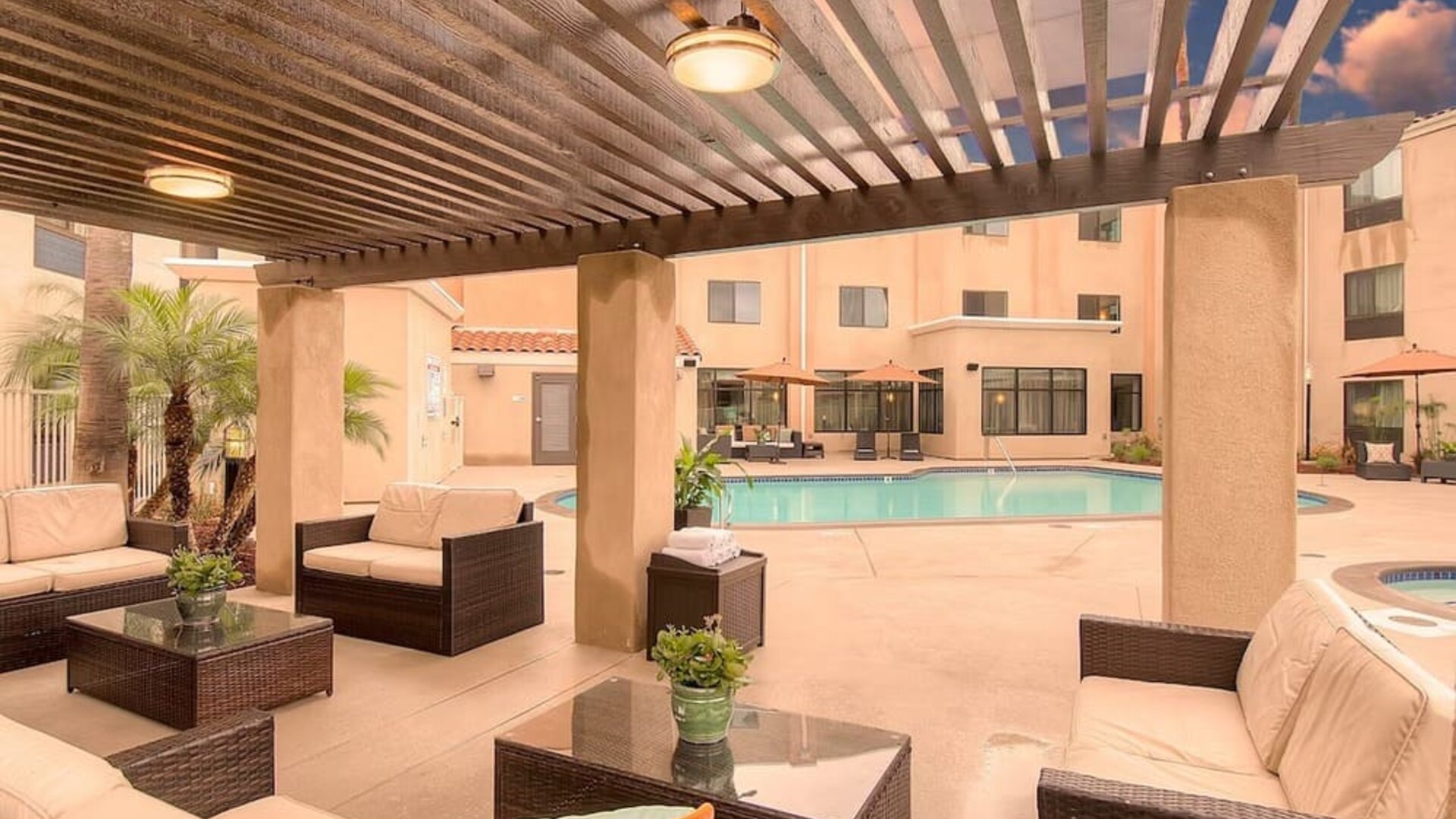 Outdoor pool at Holiday Inn Express Hotel & Suites Carlsbad Beach.