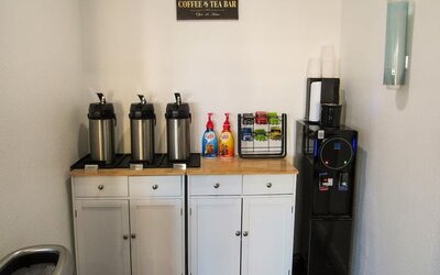 Coffee station at Capri Suites Anaheim.