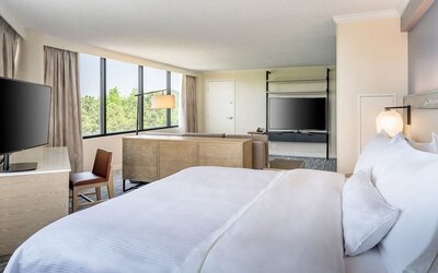 Guest room with living room at Westin Atlanta Airport Hotel.
