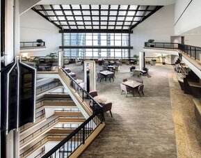 Common area perfect for coworking at Hilton Atlanta.