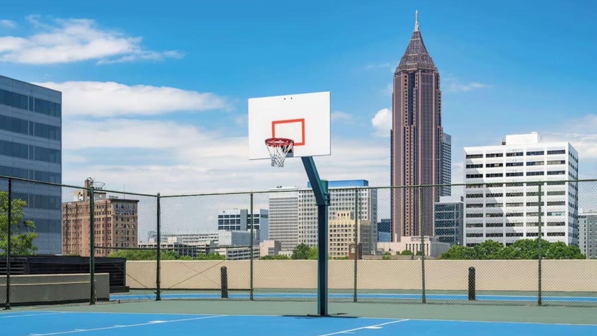 Basketball, pickleball courts and and jogging track available at Hilton Atlanta.