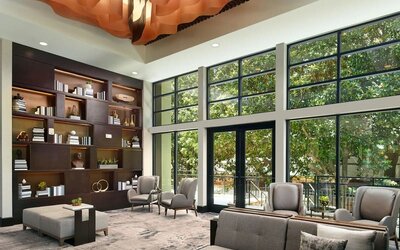 Seating area perfect for co-working at Atlanta Marriott Northwest At Galleria.