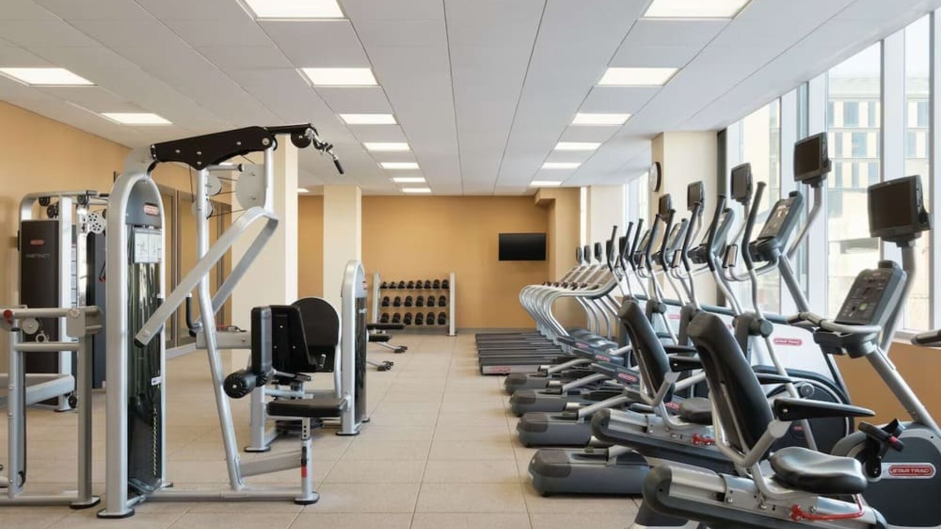 Fitness center available at Hilton Garden Inn Calgary Downtown.