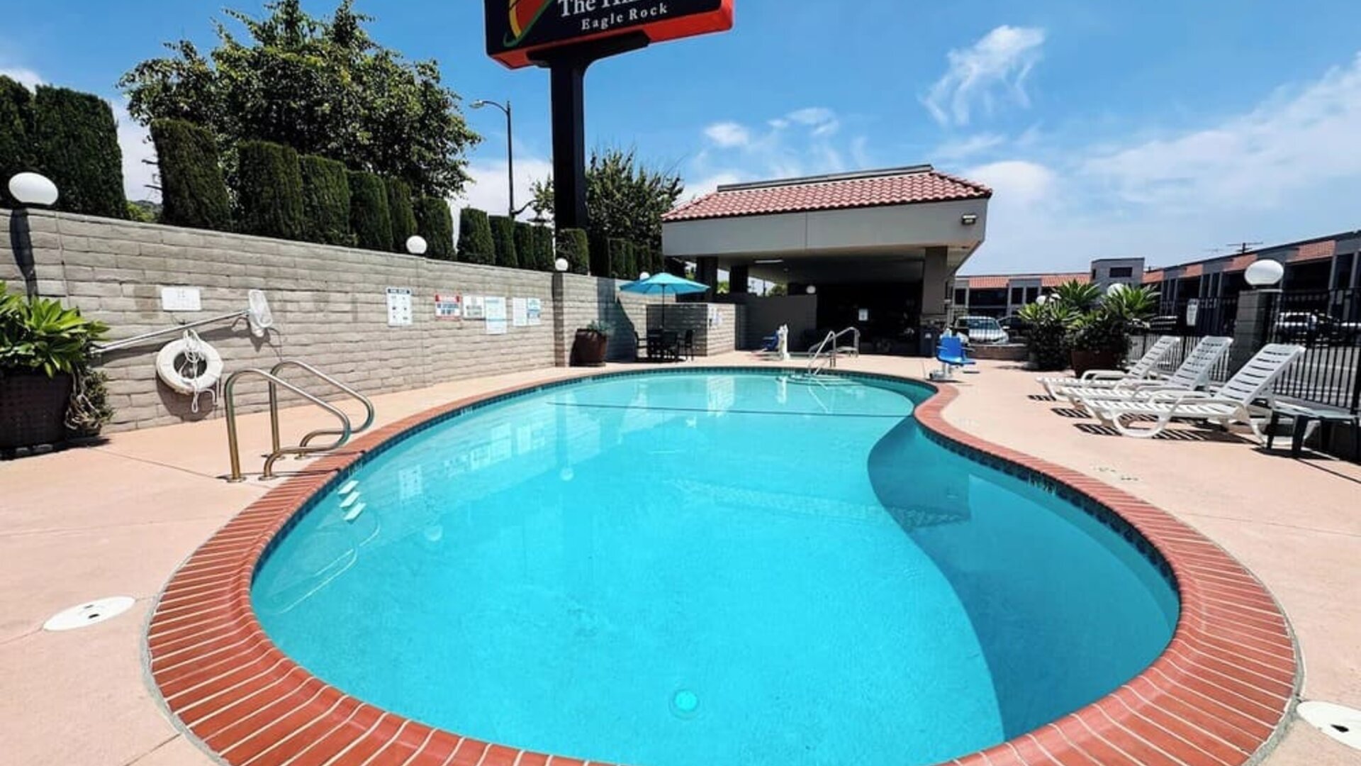 Outdoor pool at The Hills Inn Eagle Rock.