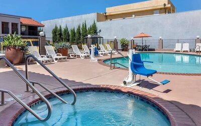 Outdoor pool at The Hills Inn Eagle Rock.