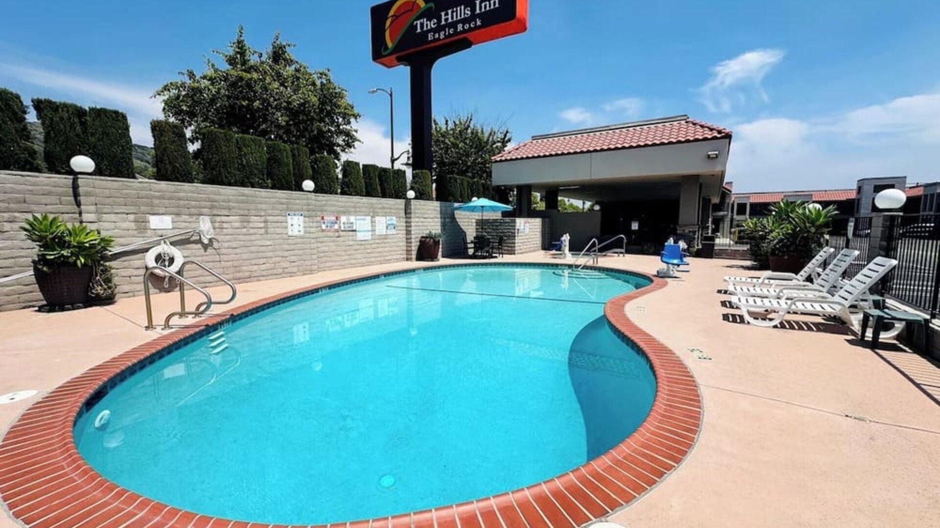 Outdoor pool at The Hills Inn Eagle Rock.