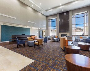 Lobby seating and coworking space at Best Western Plus Elgin - Chicago.