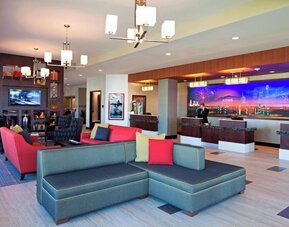 Lobby lounge perfect for co-working at Residence Inn By Marriott LAX Airport.