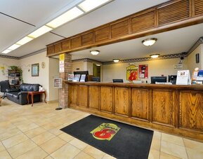 Reception desk at Super 8 By Wyndham Universal City.