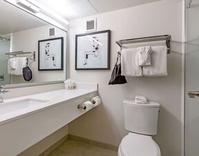 Guest bathroom at Best Western Premier Rockville Hotel & Suites.