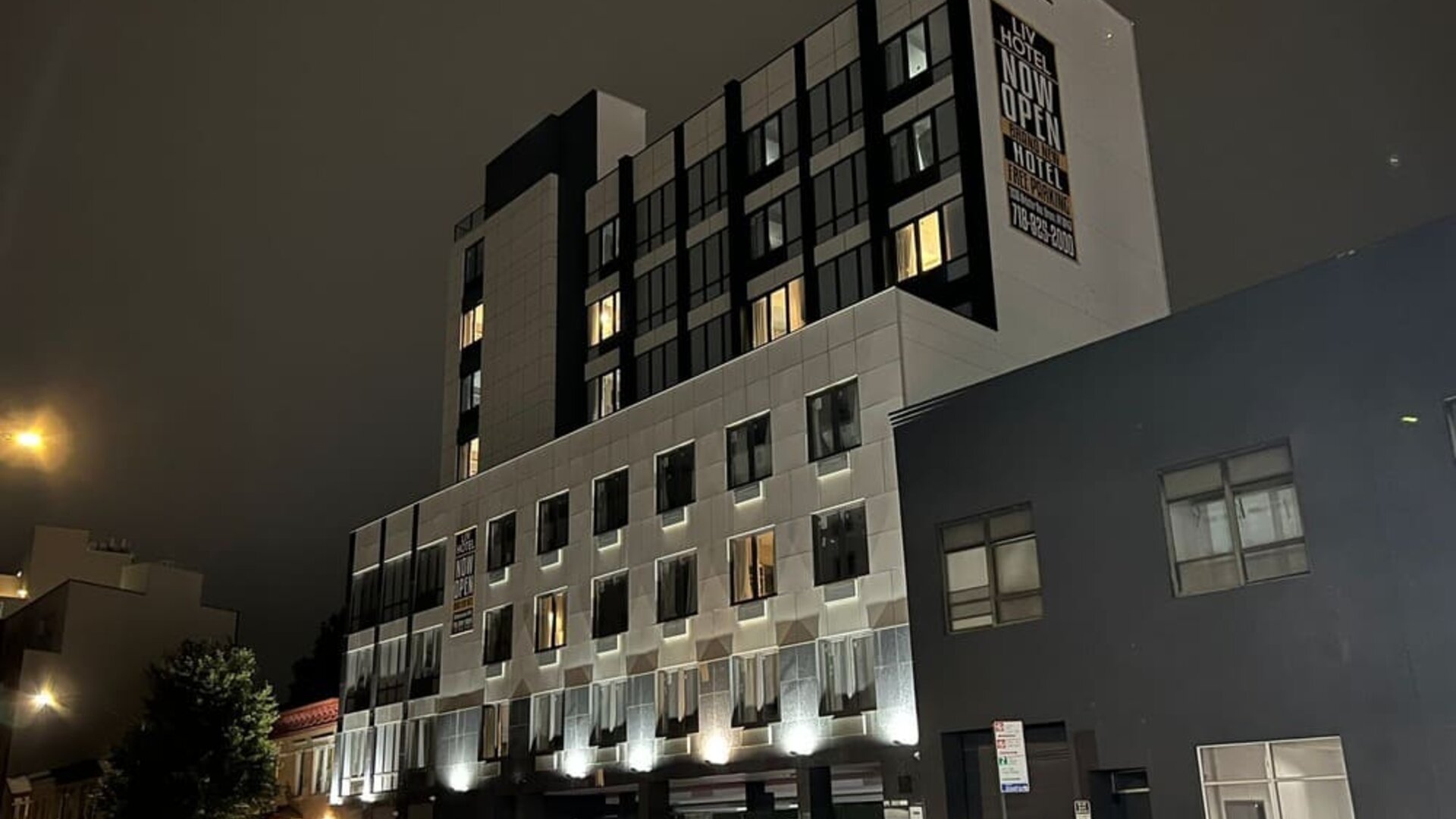 Hotel exterior at LIV Hotel Bronx.