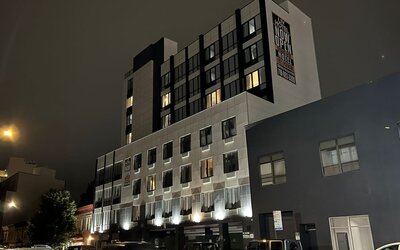 Hotel exterior at LIV Hotel Bronx.