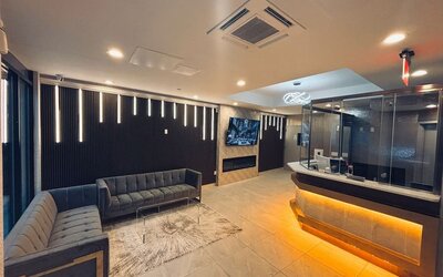 Reception and lobby at LIV Hotel Bronx.