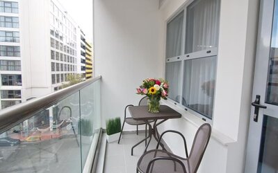 Outdoor balcony at Boss Boutique Athens.