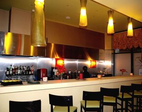 Hotel bar at Delphi Art Hotel.