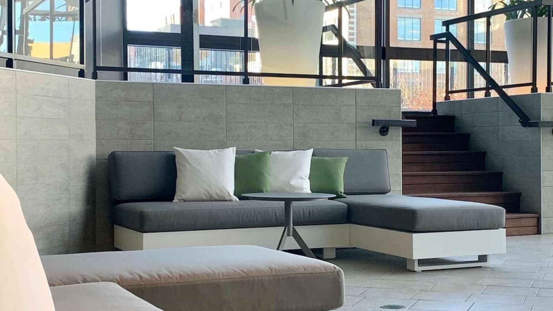 Lobby seating at DoubleTree By Hilton Montreal.