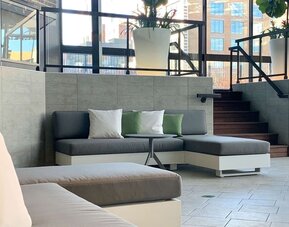 Lobby seating at DoubleTree By Hilton Montreal.