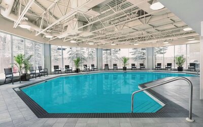 Indoor pool at Hilton Garden Inn Calgary Airport.